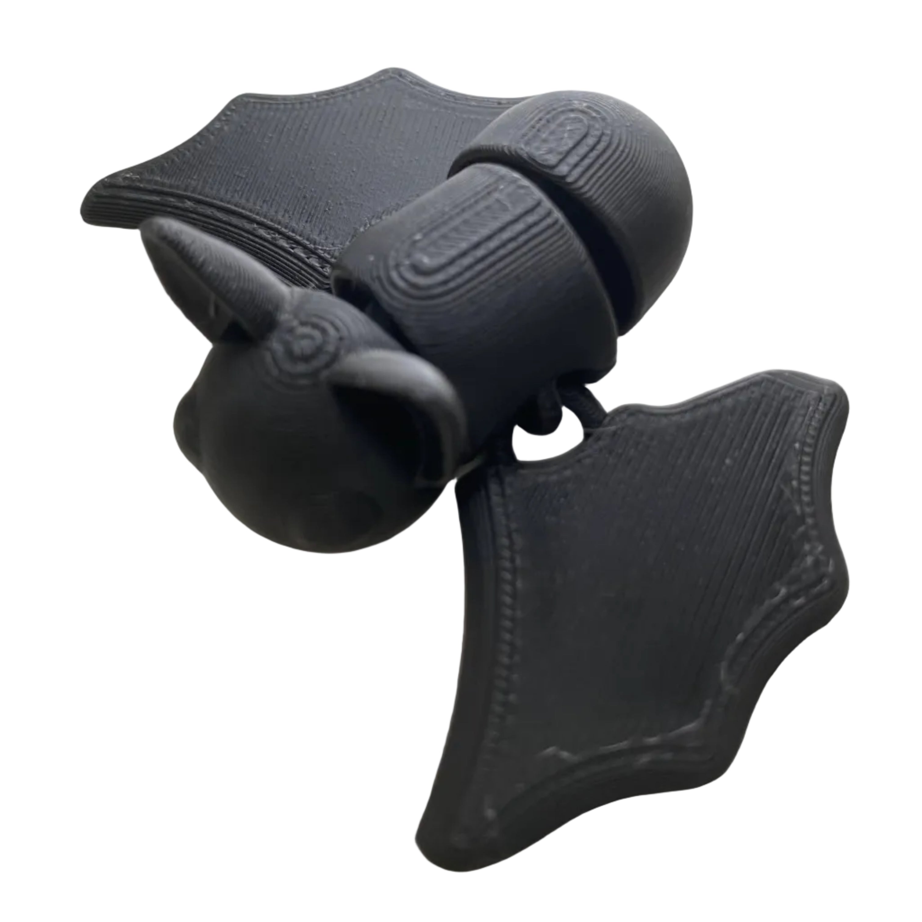 black 3d printed articulating bat
