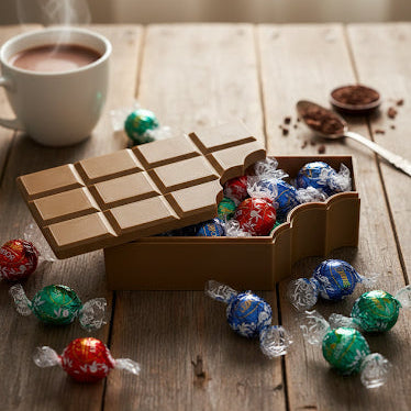 3d printed chocolate storage box in contextual setting