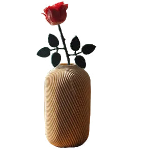 3d printed scandinavian inspired vase with a rose