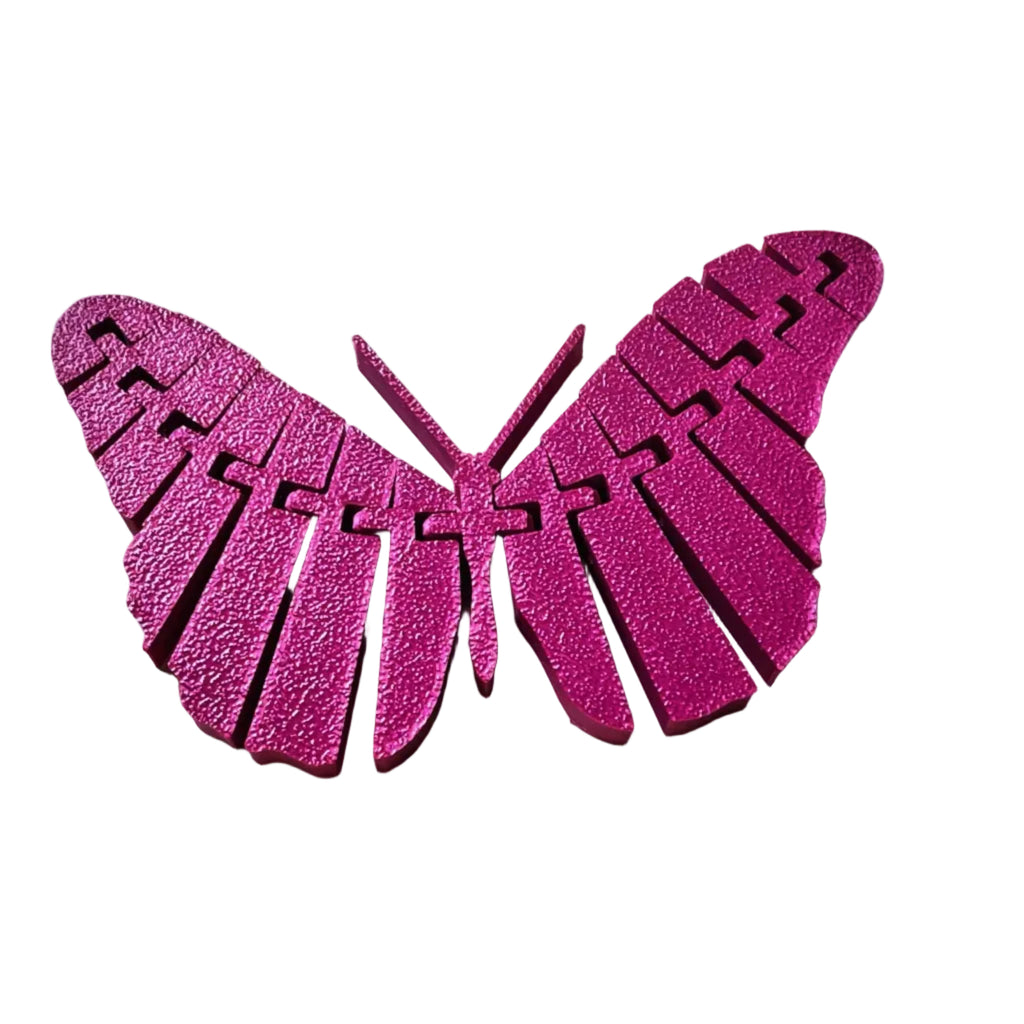 3d printed hot pink articulating butterfly