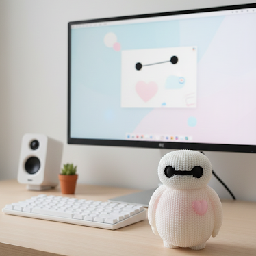 Baymax in knit texture