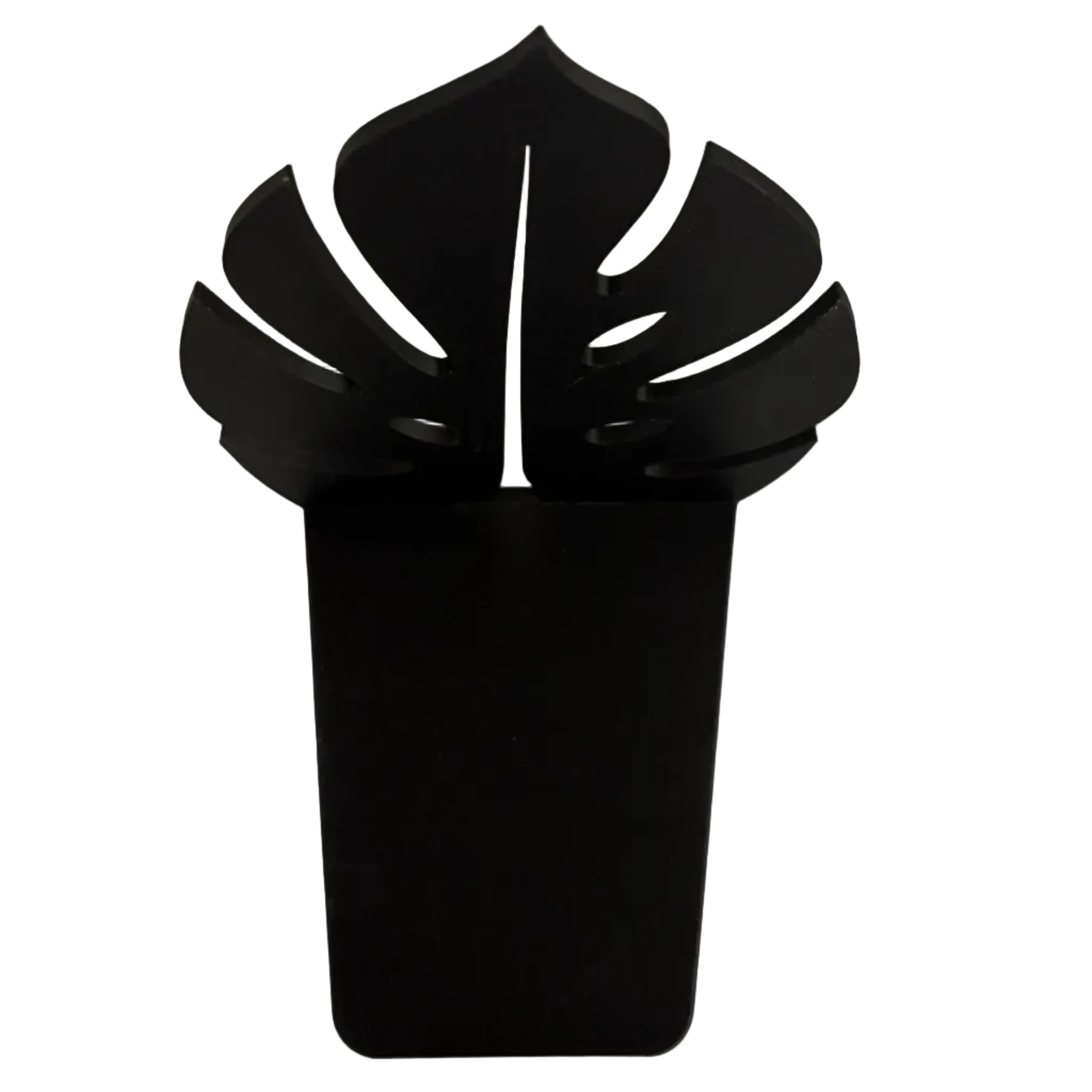 3d printed black petg-cf monstera flower bookend