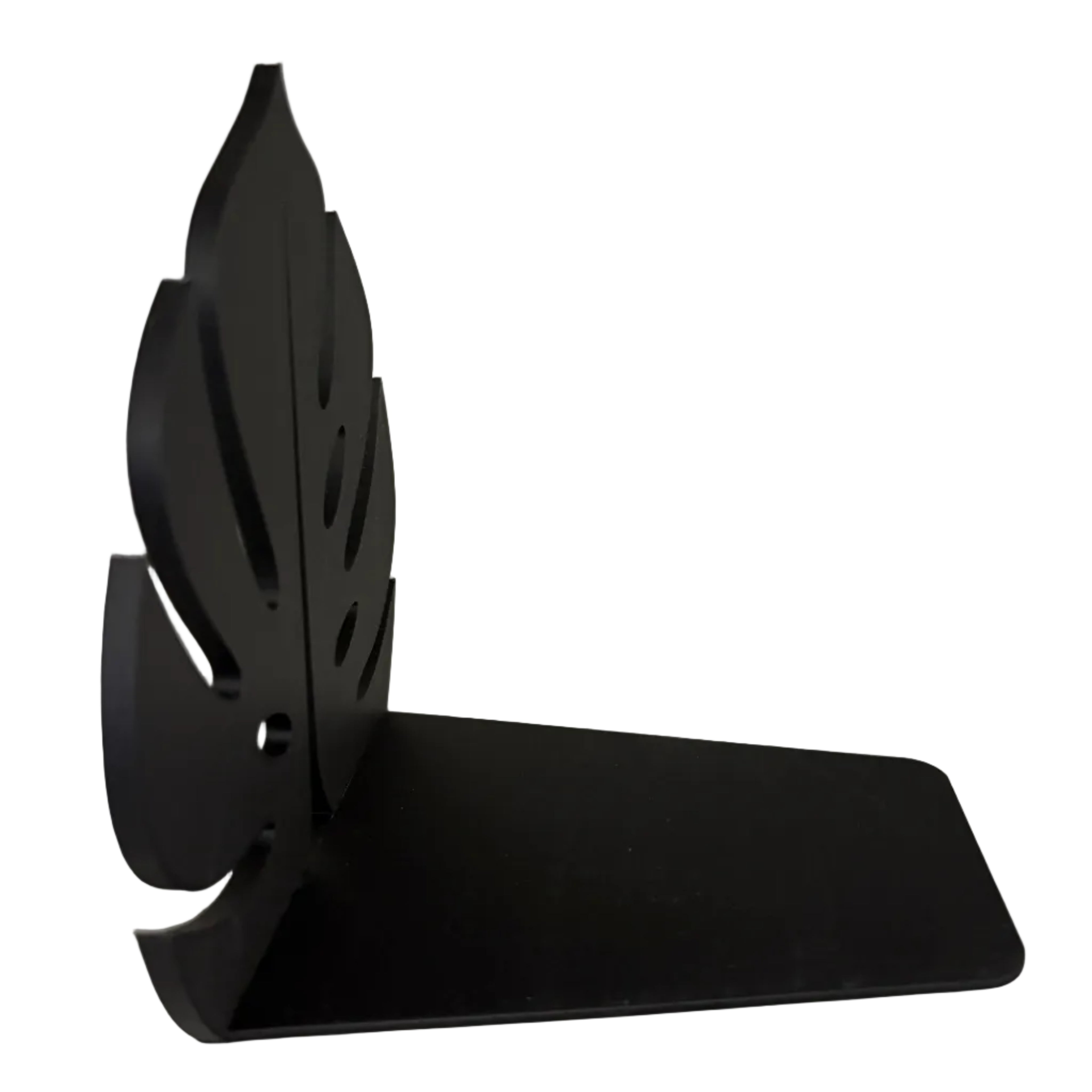 3d printed black petg-cf monstera flower bookend