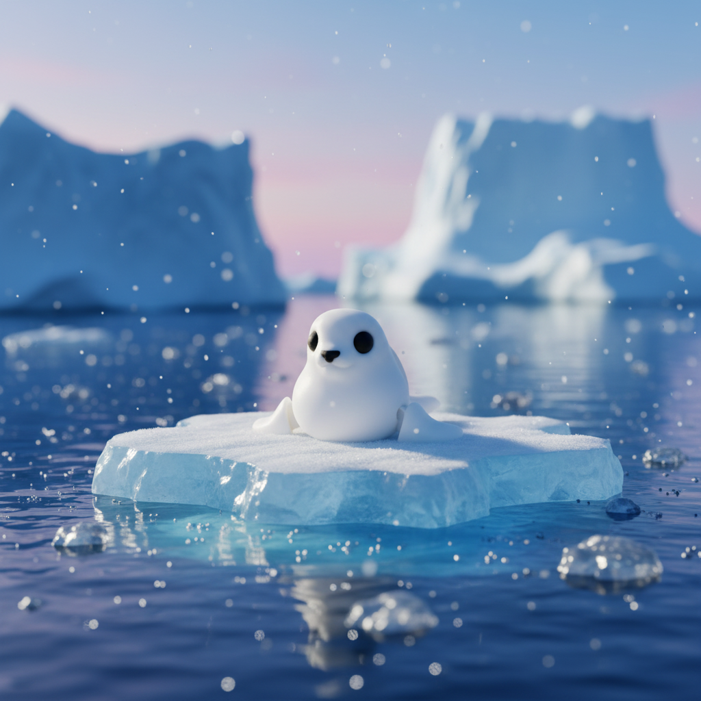 Arctic seal on ice floe