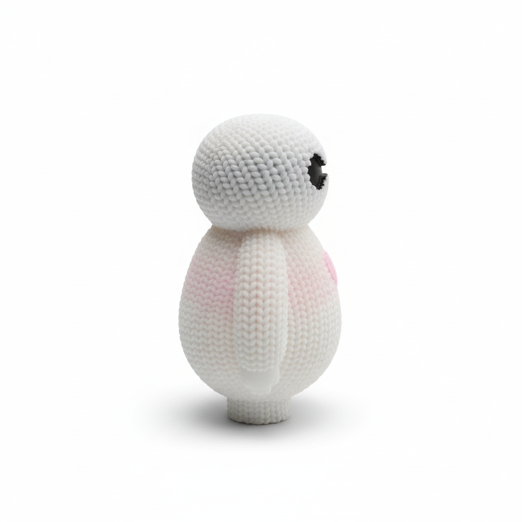 Baymax figure side view on white background - square format