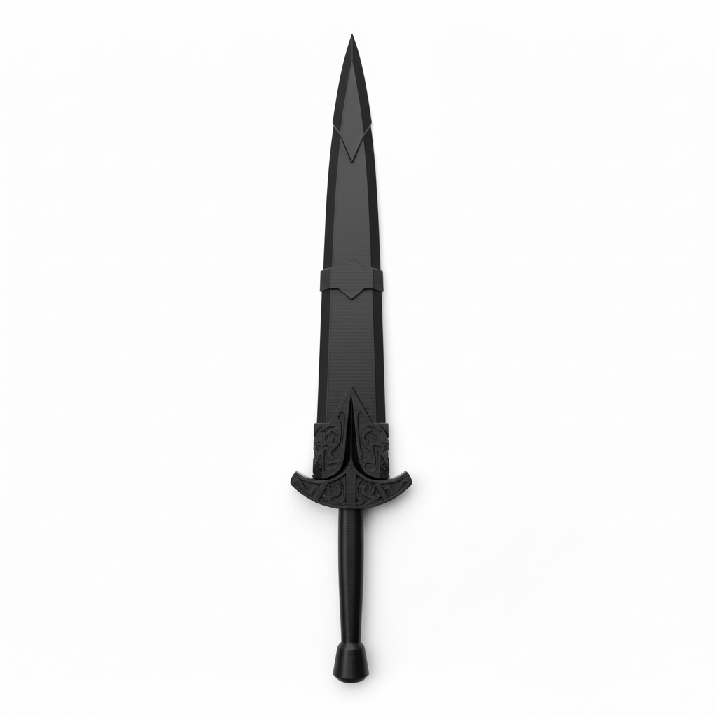Black sword on white background