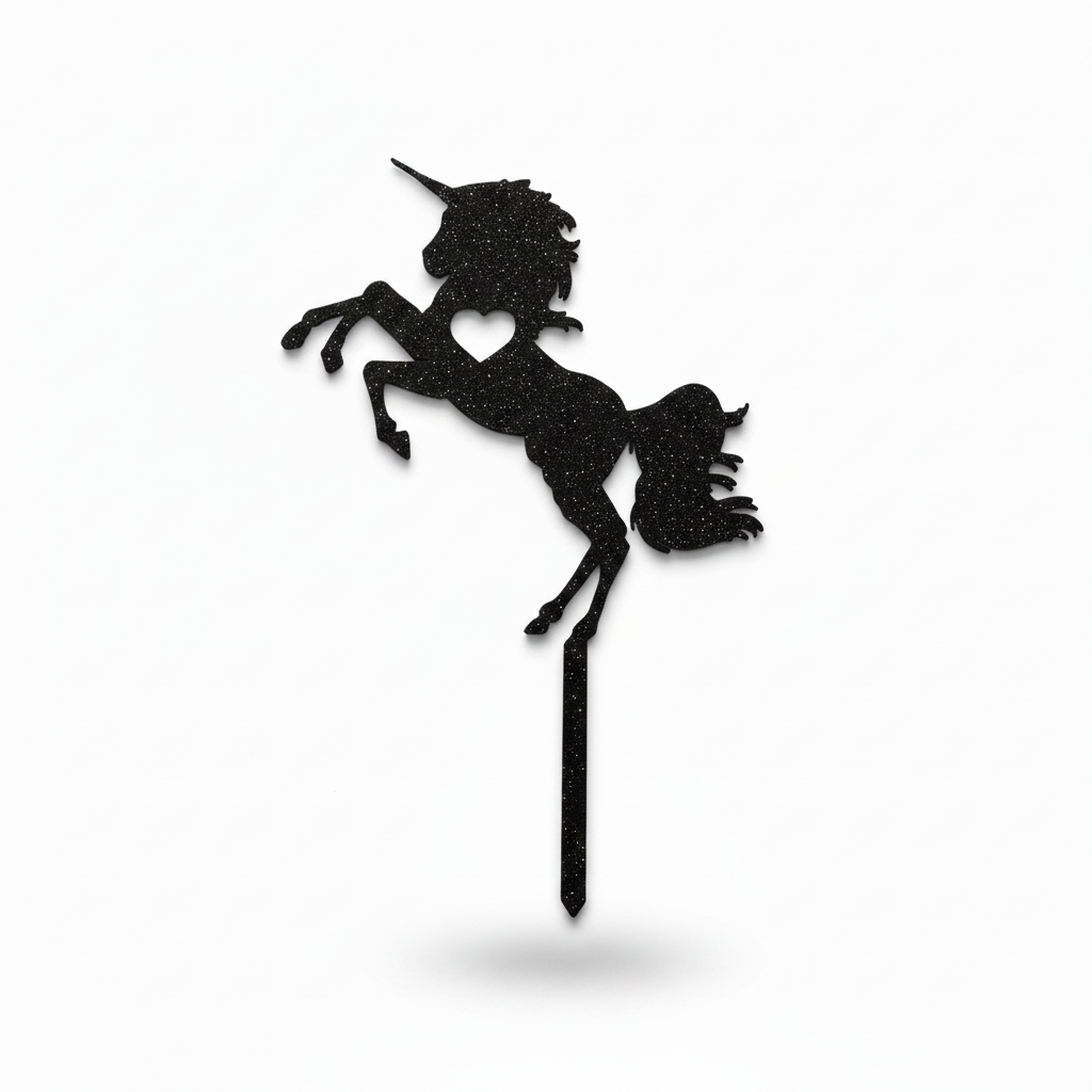Black unicorn cake topper