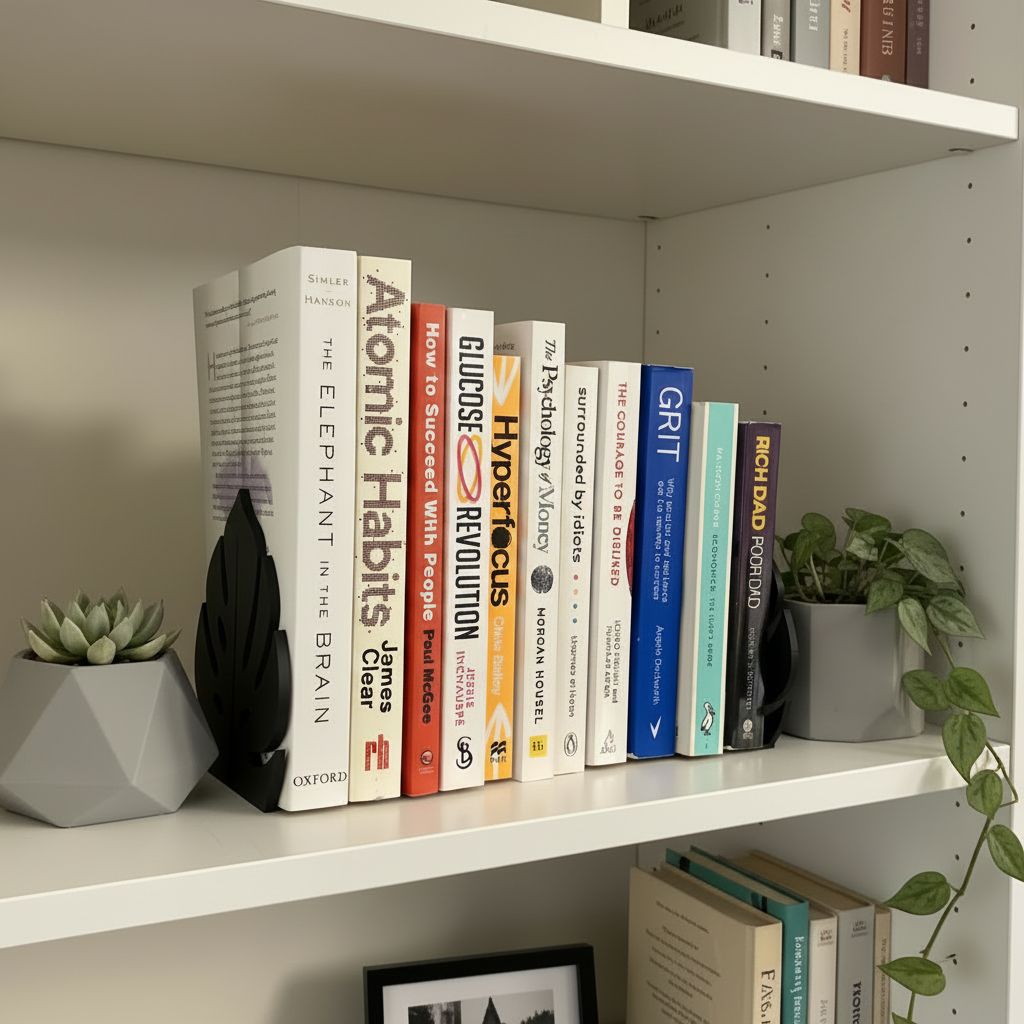 Bookshelf with smaller plants