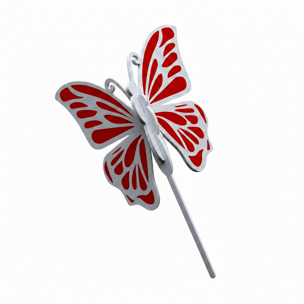 Butterfly Cake Topper Red & White