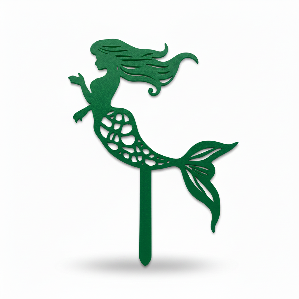 Darker green mermaid cake topper