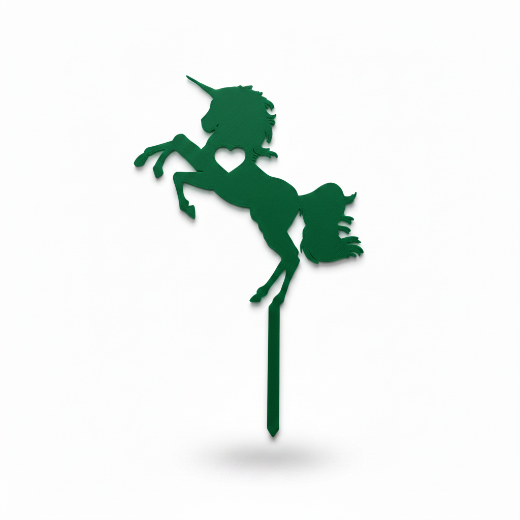 Darker green unicorn cake topper