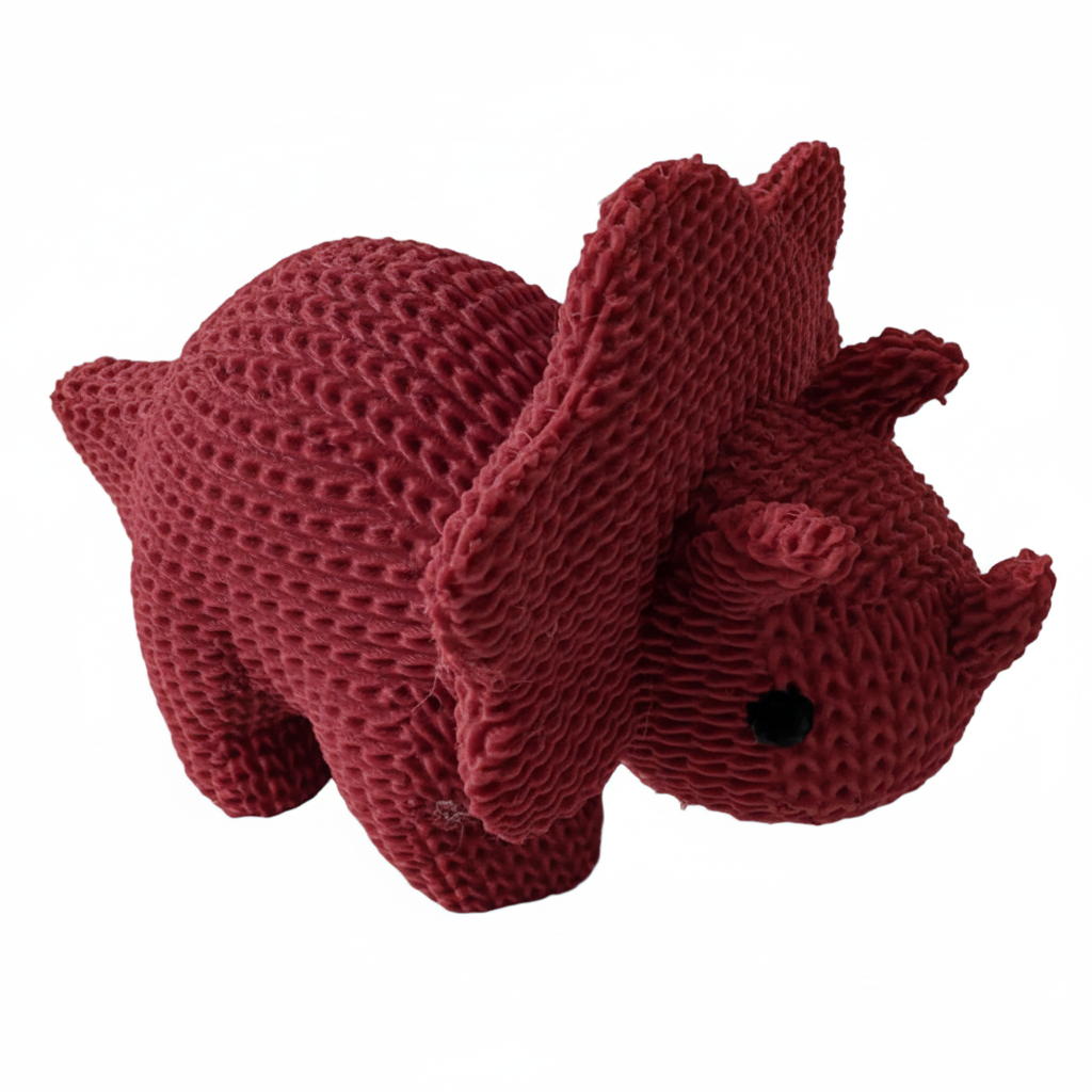 Deep Crimson Red Triceratops