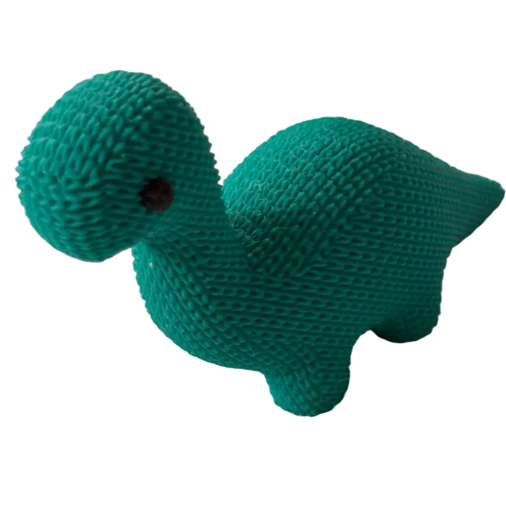 3d_printed teal green Brachiosaurus_in_knitted_texture