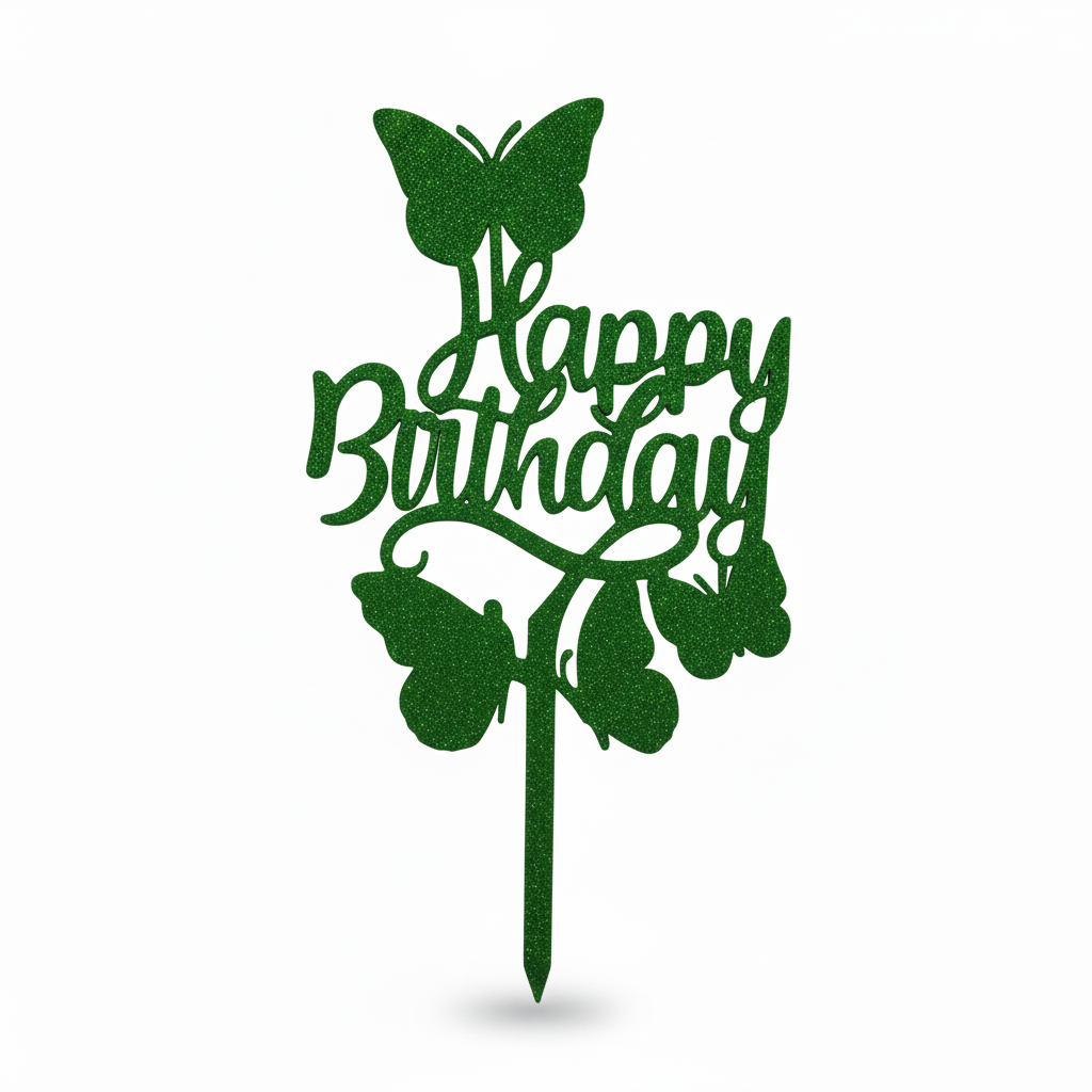 Green Happy Birthday topper