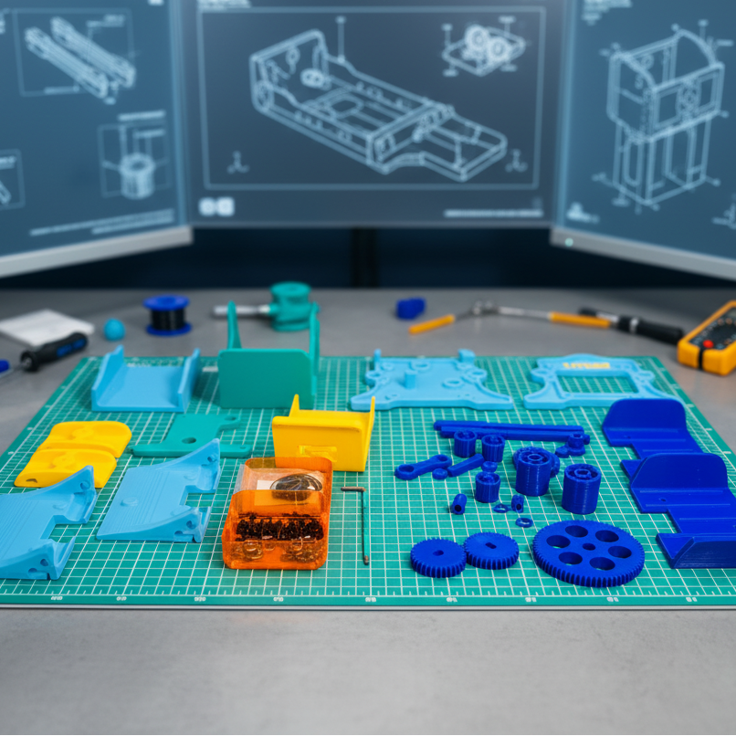 High-Tech Engineering Workspace Backdrop