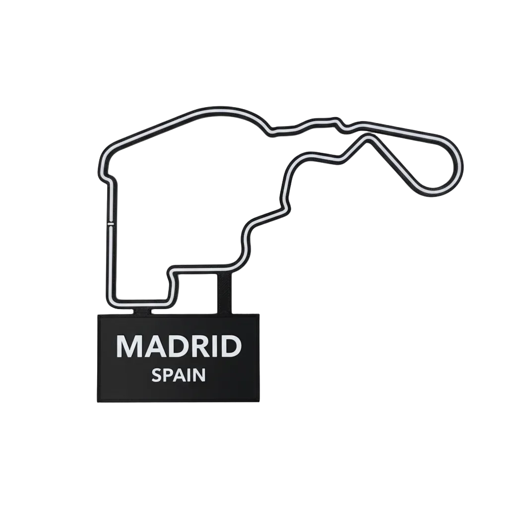 Madrid Spain F1 Track Art - Neat Base