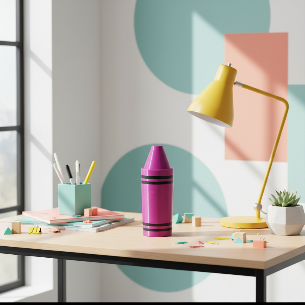 Modern fun setting - 3D printed storage crayon