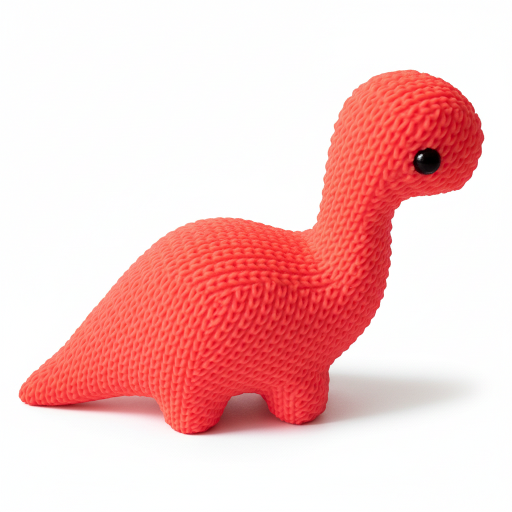 Neon Coral Pink Brachiosaurus