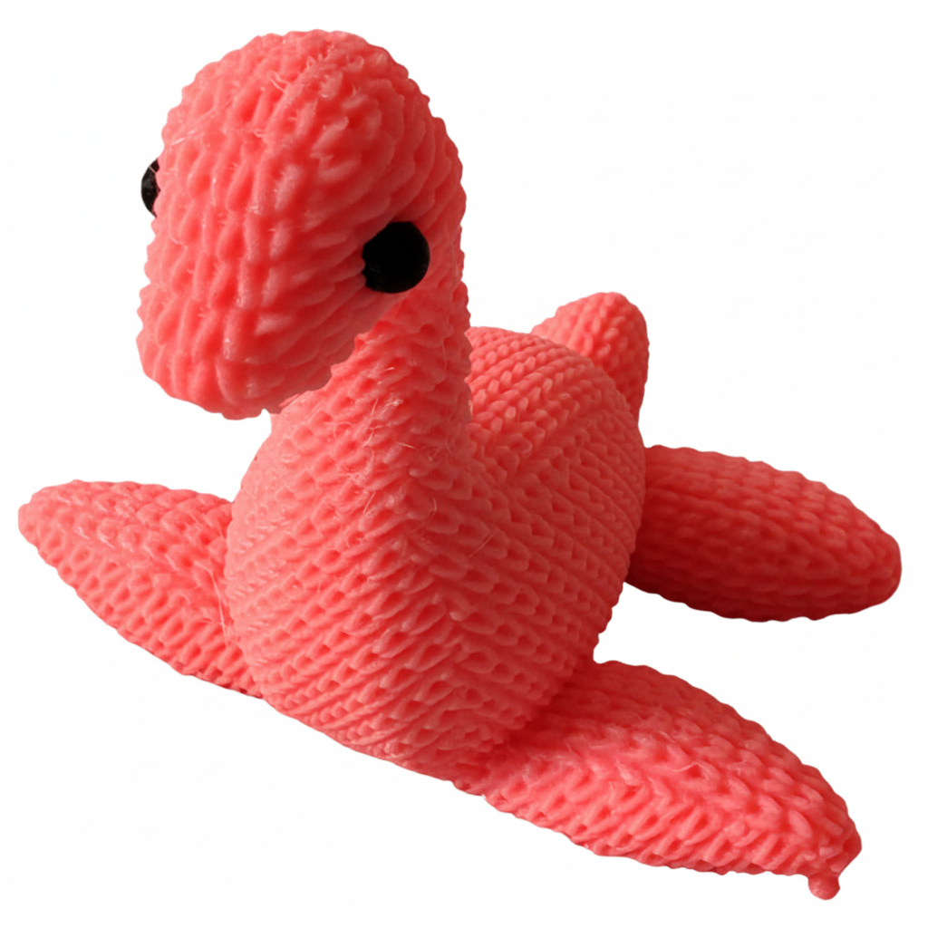 Neon Coral Pink Plesiosaurus