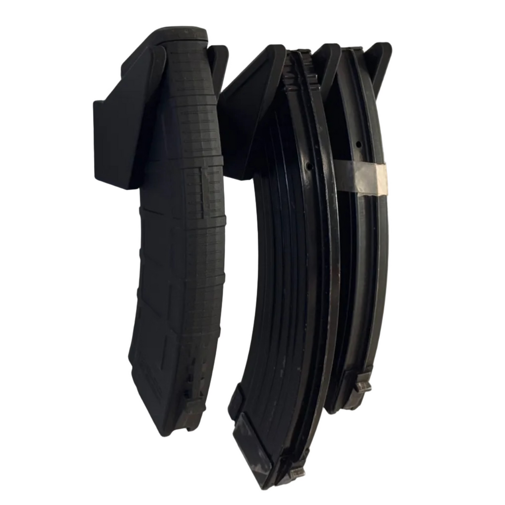 3d printed black AK magnetic mag holder 