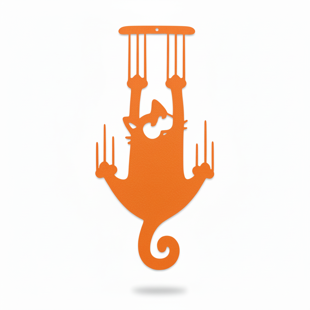 Orange hanging cat bookmark