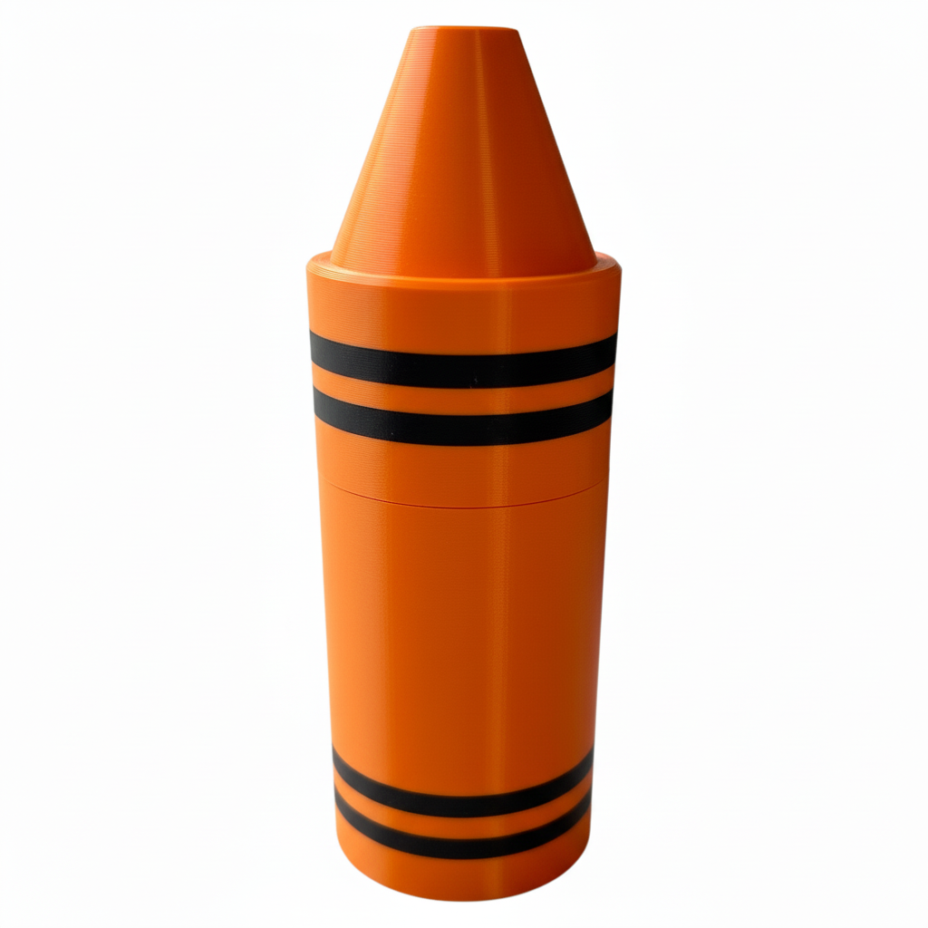 Orange storage crayon - white background
