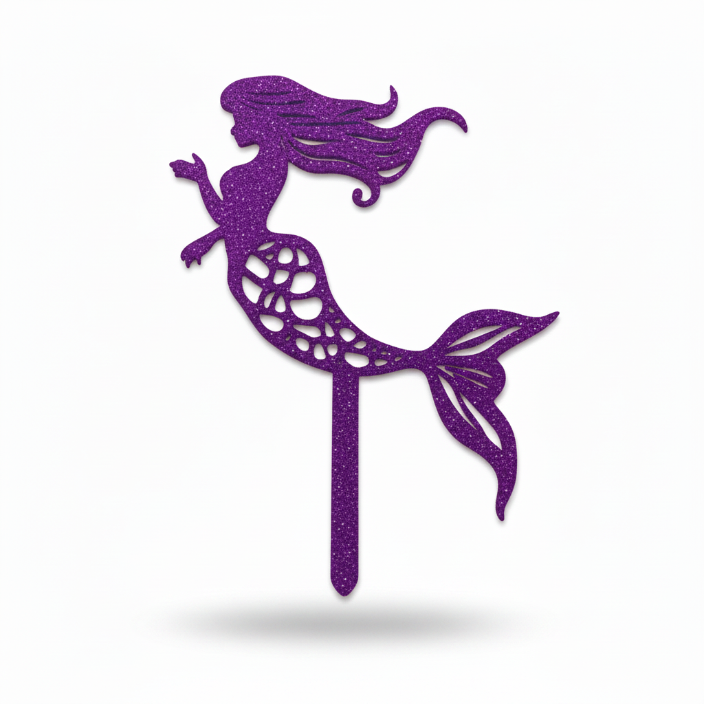 Purple mermaid cake topper