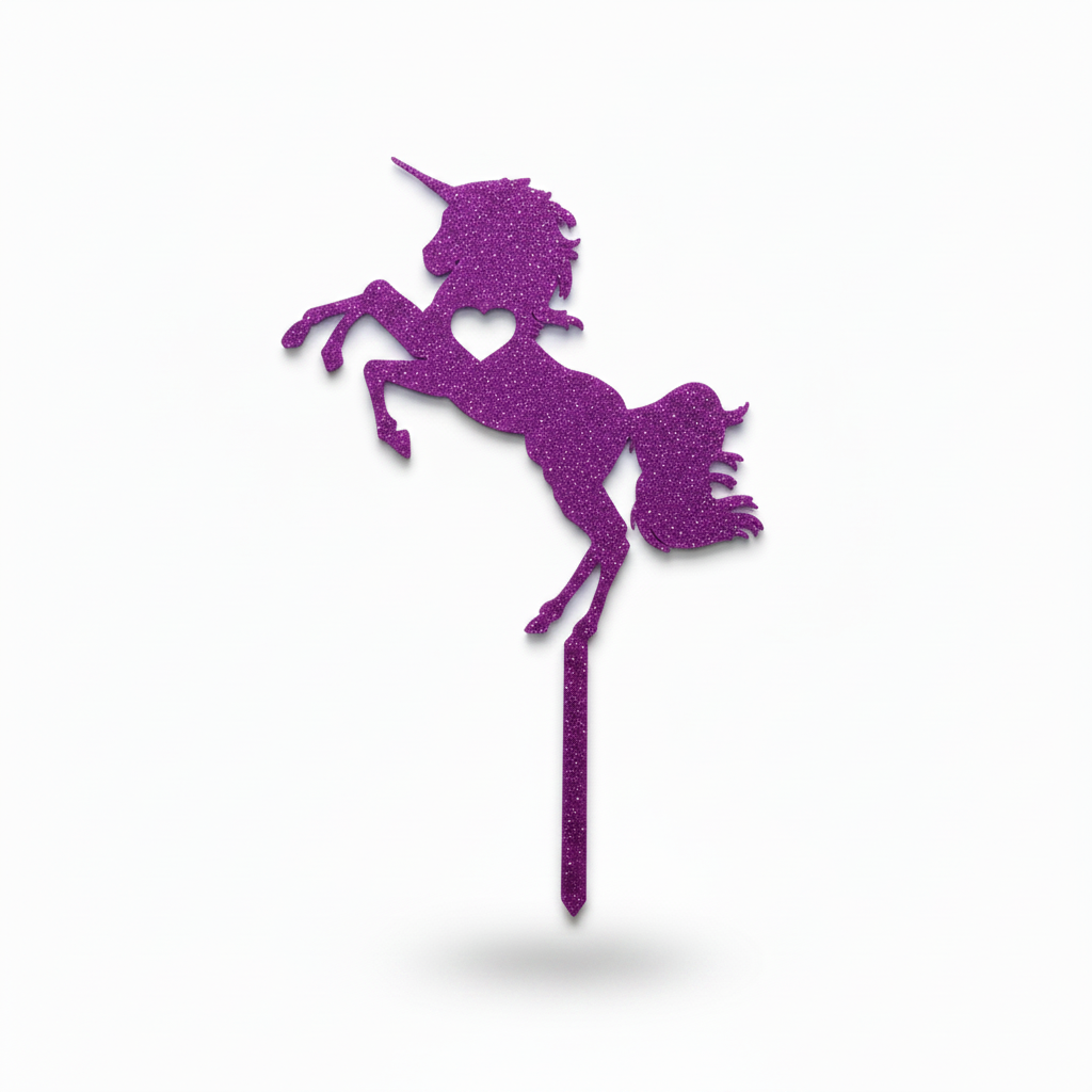 Purple unicorn cake topper