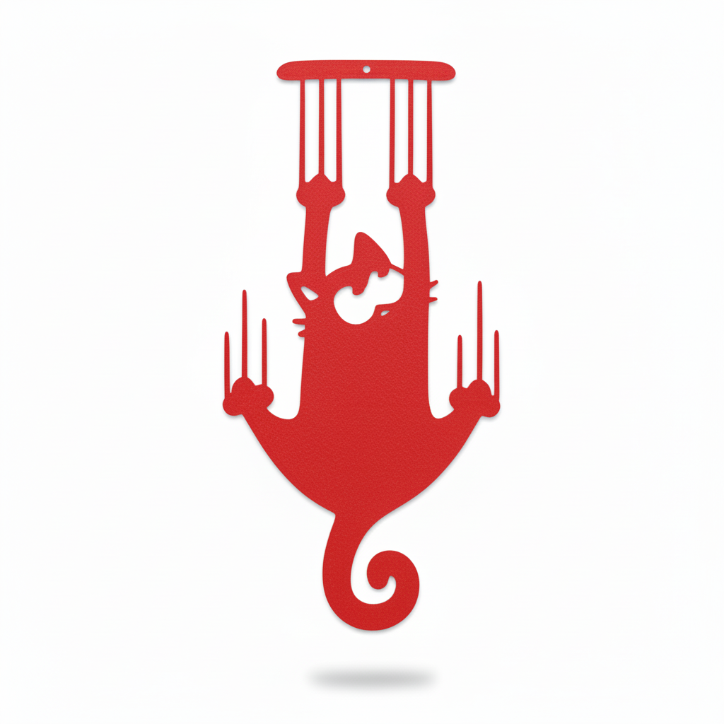 Red hanging cat bookmark