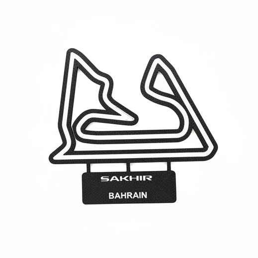 Sakhir Bahrain F1 Track Art - Pure White Background