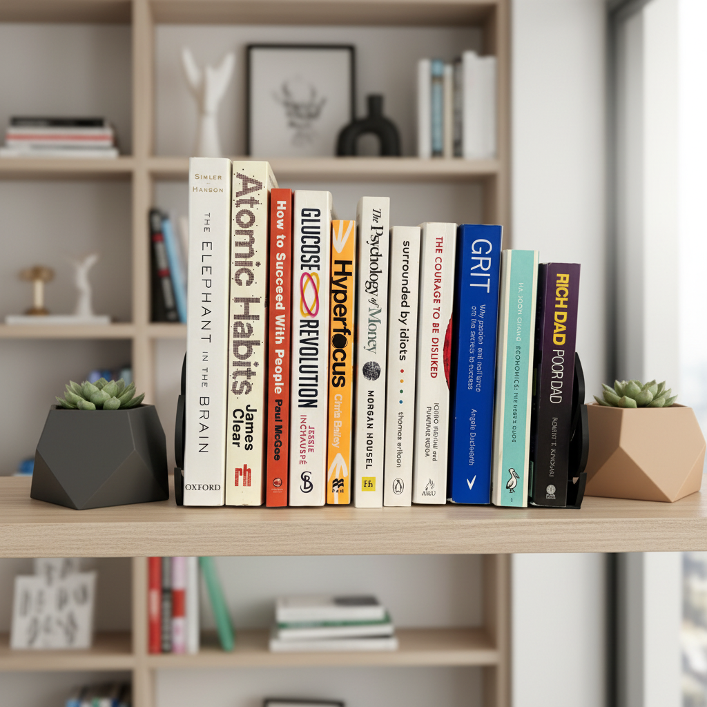 Square format modern apartment bookshelf