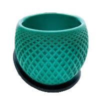 Teal Lattice Planter