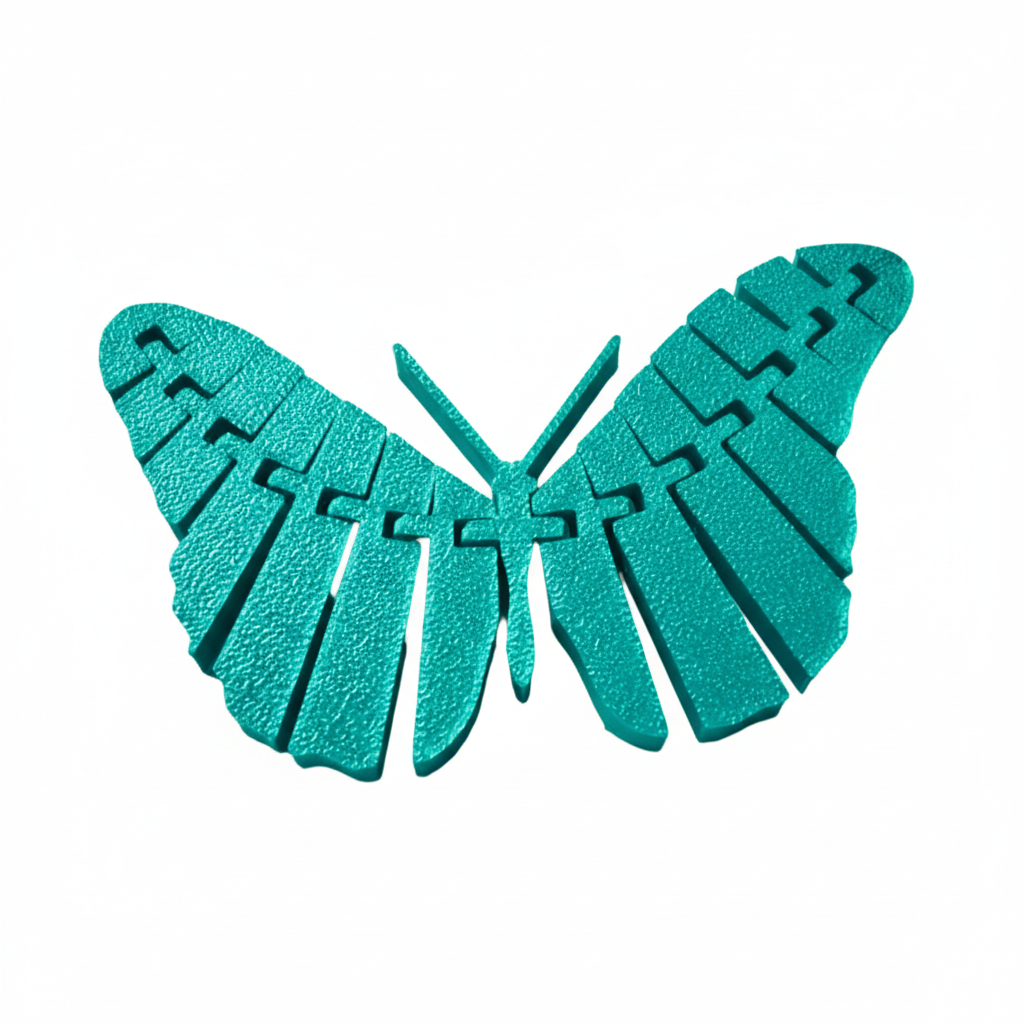 Turquoise articulating butterfly