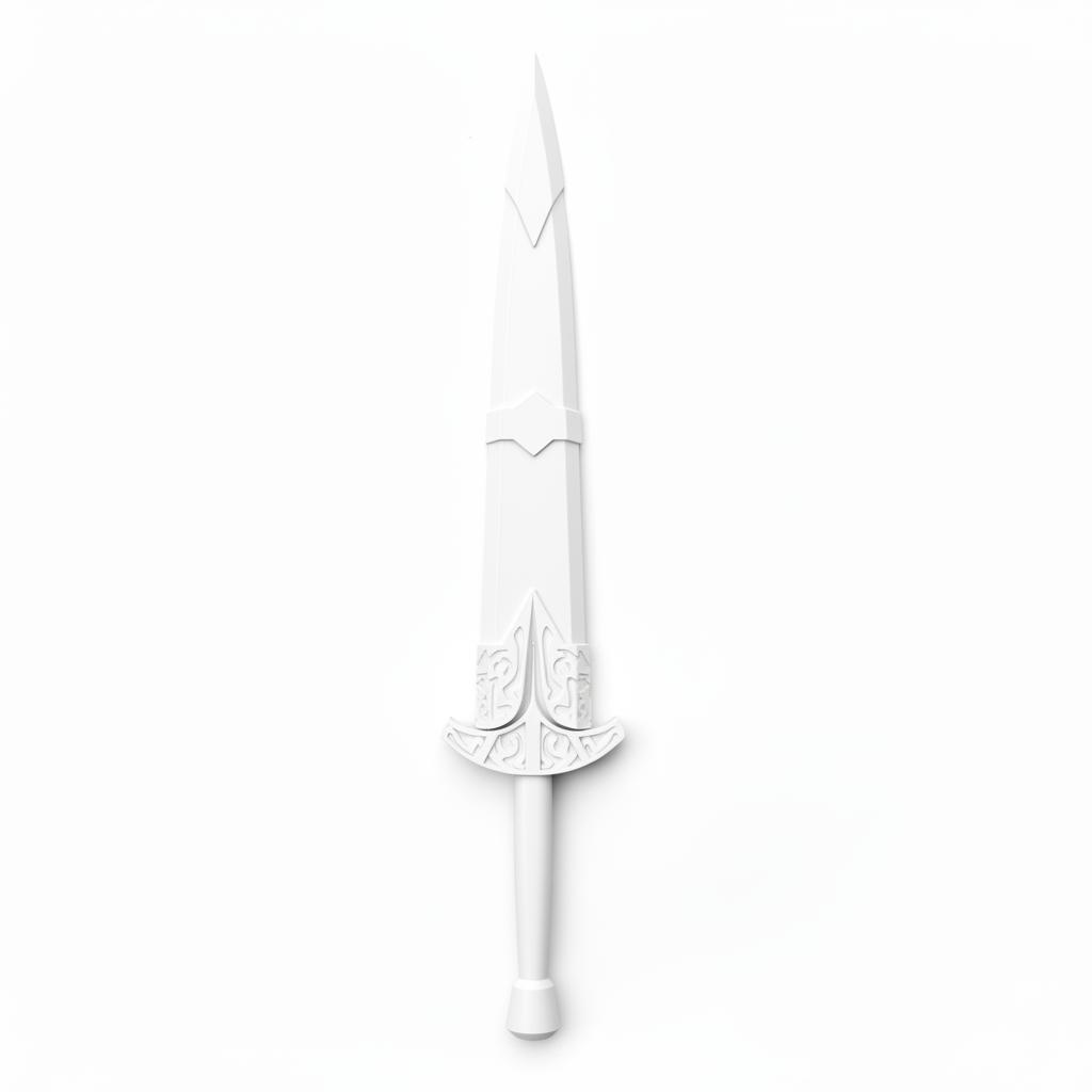 White sword on white background