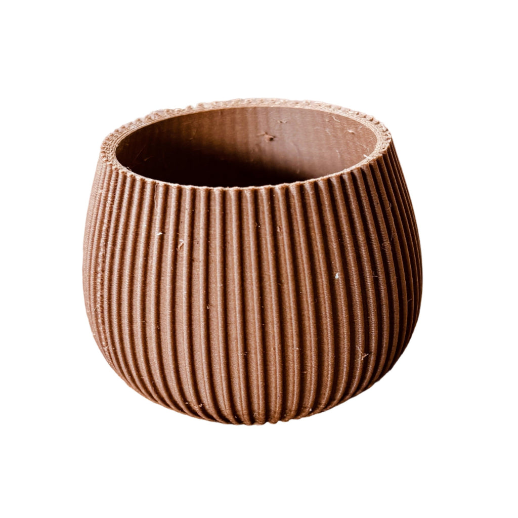 Rustic Ribbed Mini Planter