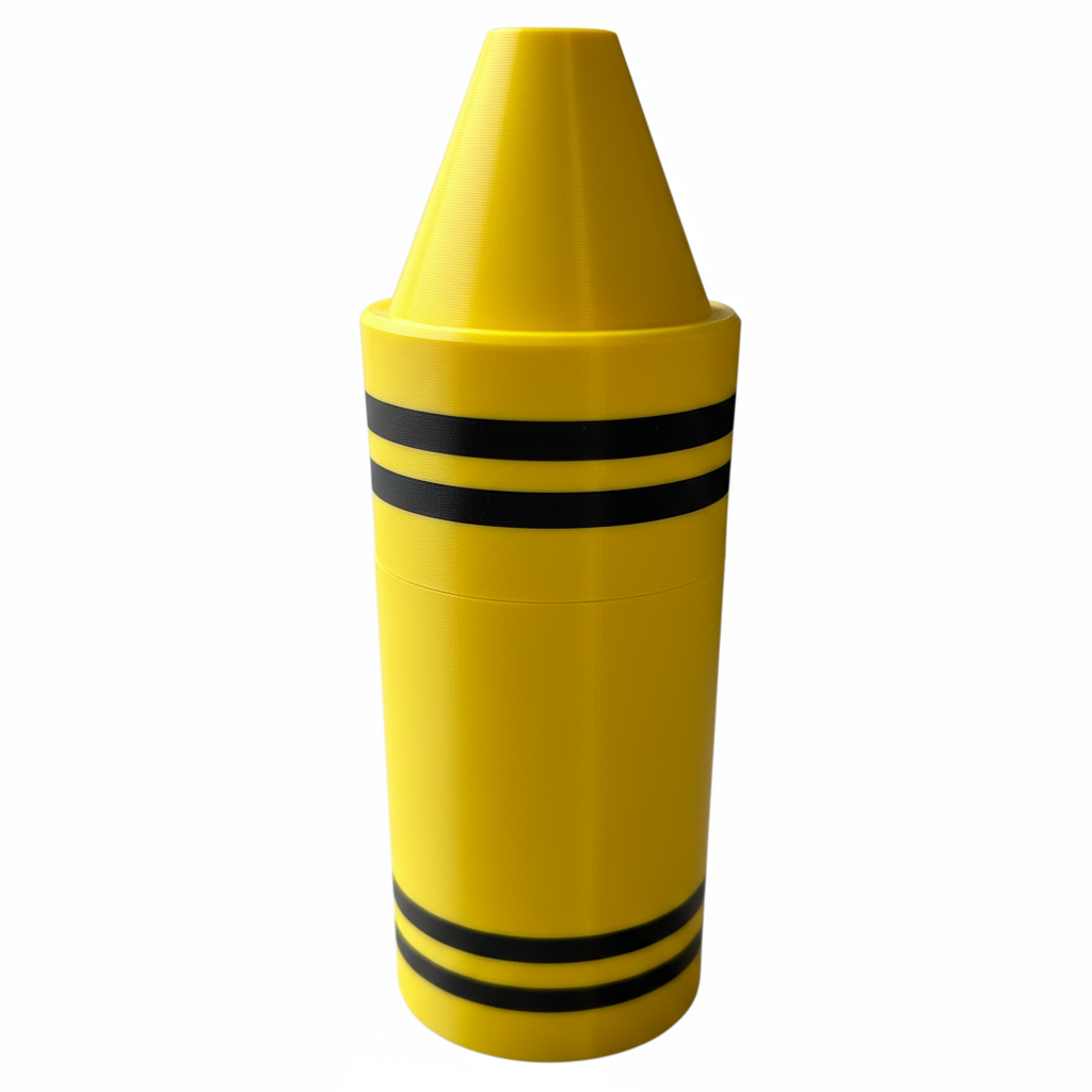 Yellow storage crayon - white background